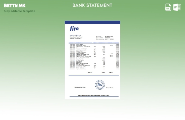 модерен стил Ireland Fire Financial Services Limited Шаблон за збор за извод од 
